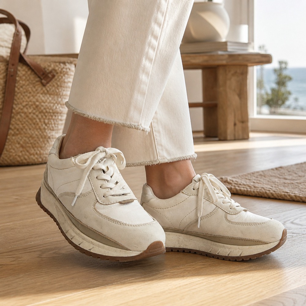 Madewell Kickoff Trainer Leather Sneakers Womens 7 Neutral Tan Casual